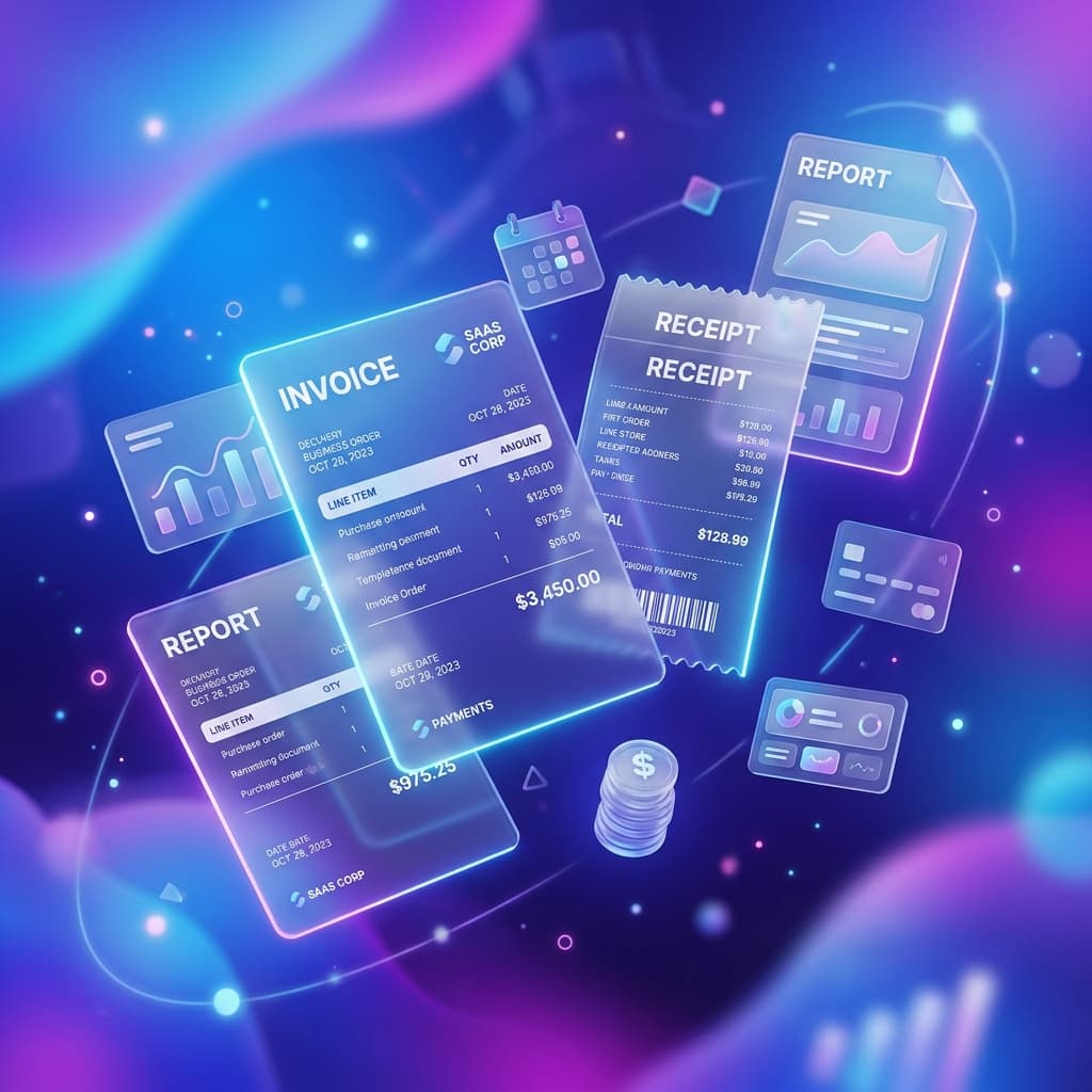 Business Documents 3D Illustration